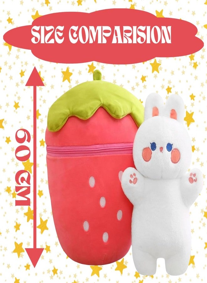 TechMax Solution Rabbit A Sweet Surprise for Your Special Day Delightful Strawberry Rabbit Plush Toy, for Hugs and Smiles - Image 2